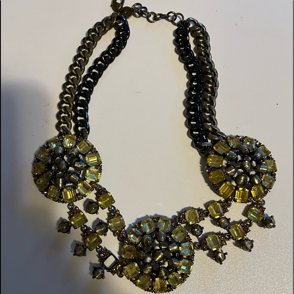 Stella and Dot rhinestone statement bib necklace